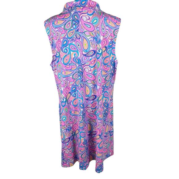 Lulu B Dress 1/4 Zip Dress Womens 1X Bright Paisley Resort Beach Cruise Colorful - Picture 3 of 8
